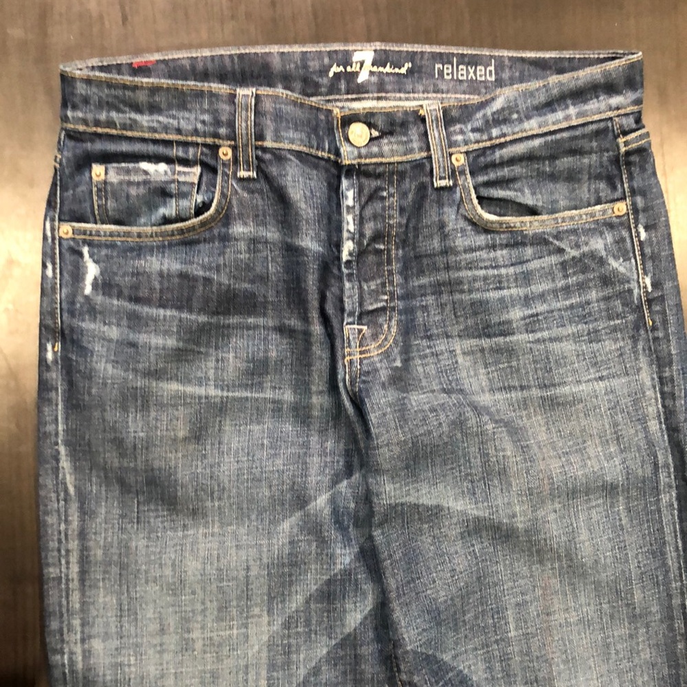 Men’s 7 For All Mankind Relaxed Button Fly Jeans EUC Sized W32 L34